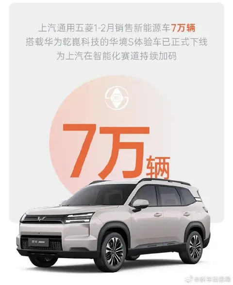 上汽集团发布最新销量数据 2月销量26.9万辆